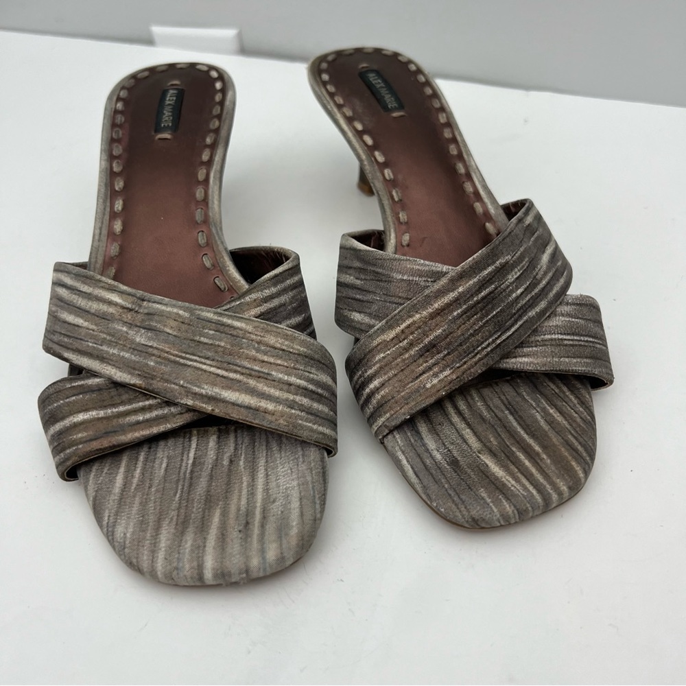 Alex Marie Criss Cross Slip On Heels Sandals